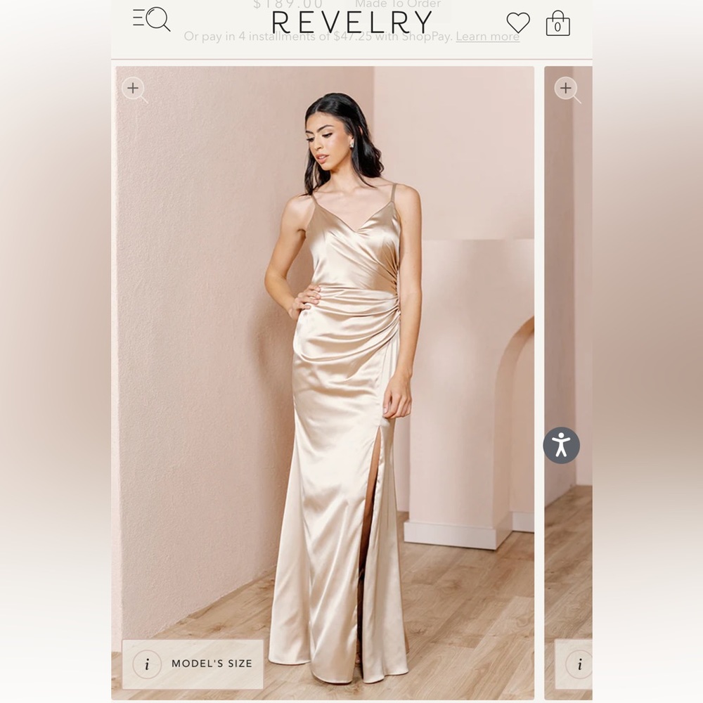 Revelry Gold Champagne Satin Dress